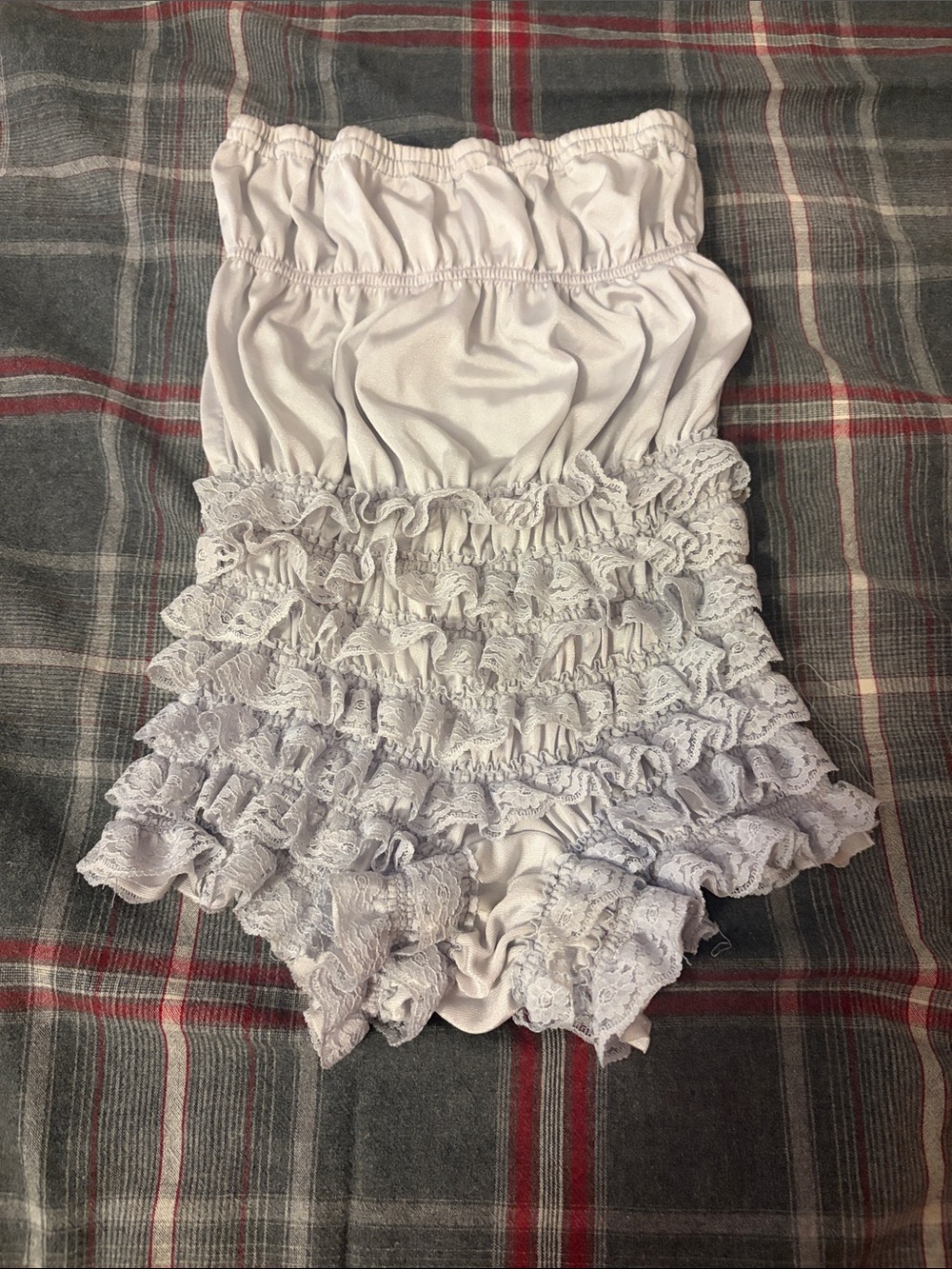 White Ruffle Lace Women’s Skort Shorts
